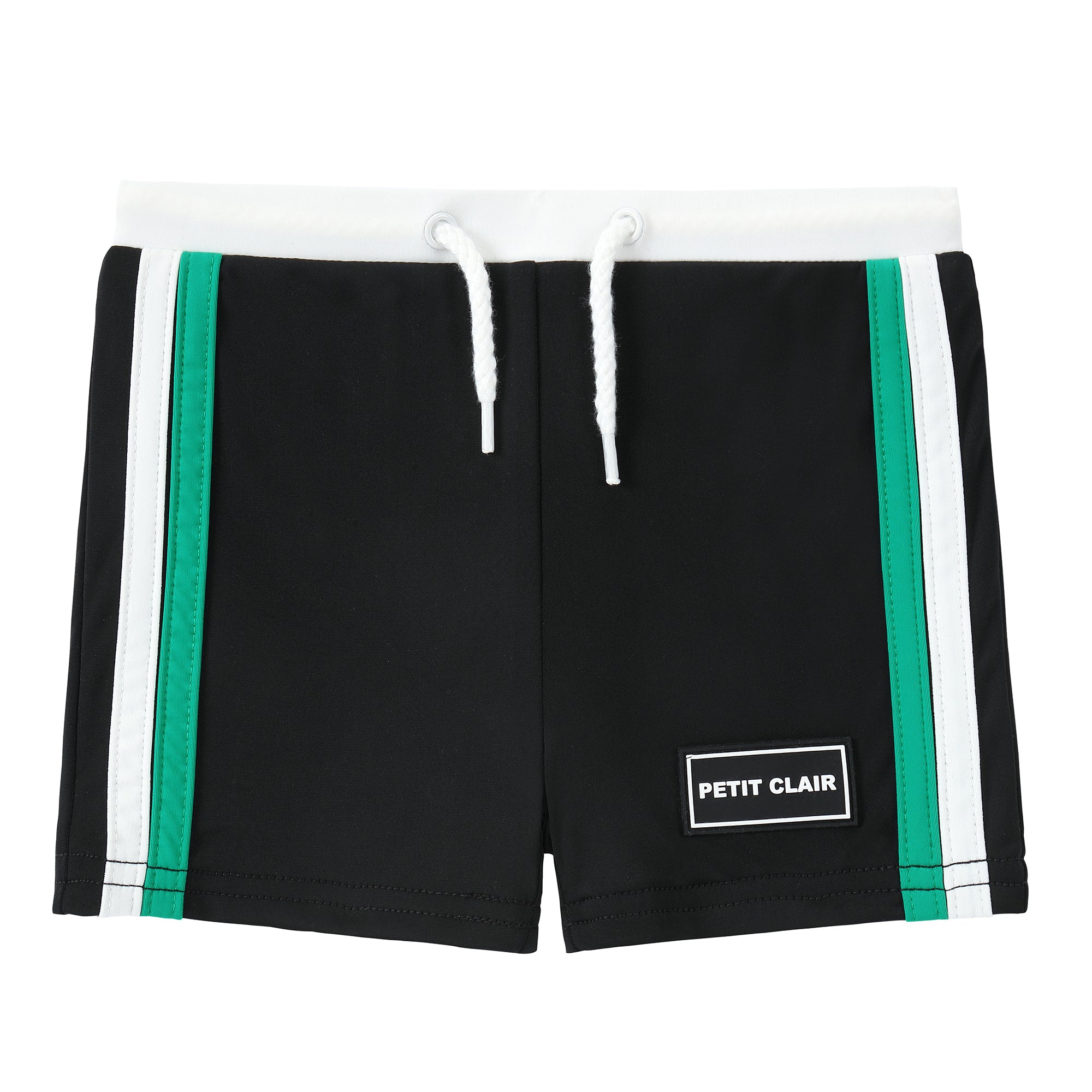Baby Boys Black, Green & White Swim Trunk