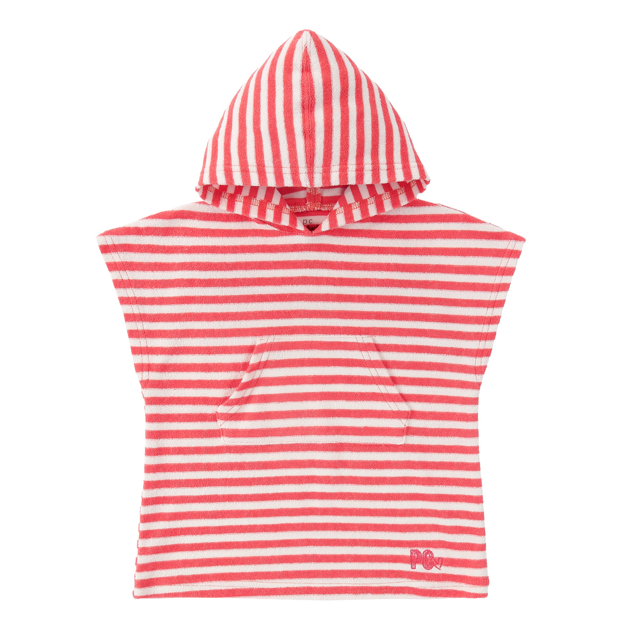 Baby Girls Pink & White Towel Hoodie