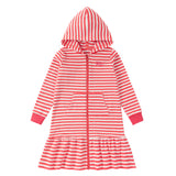 Girls Pink & White Hooded Swim Cover-up