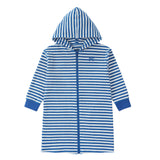 Boys Blue & White Hooded Swim Cover-up