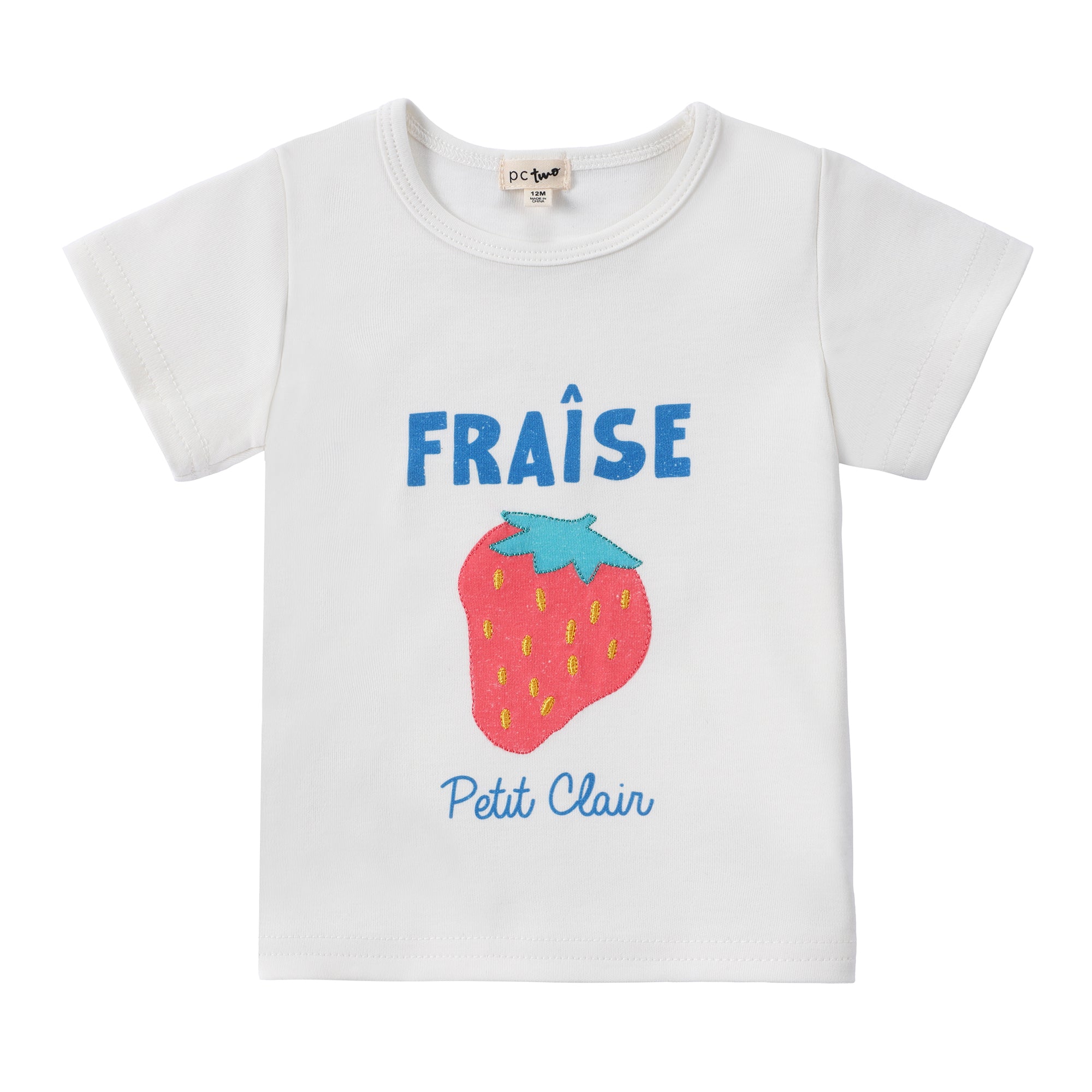 Girls White Strawberry T-Shirt