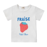 Girls White Strawberry T-Shirt