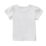 Girls White Bonjour T-Shirt