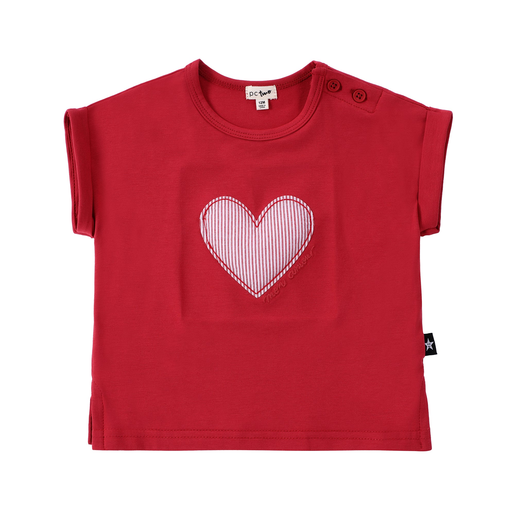 Girls Red Heart T-Shirt