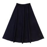 Navy Stretch A-Line Skirt