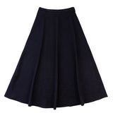 Navy Stretch A-Line Skirt