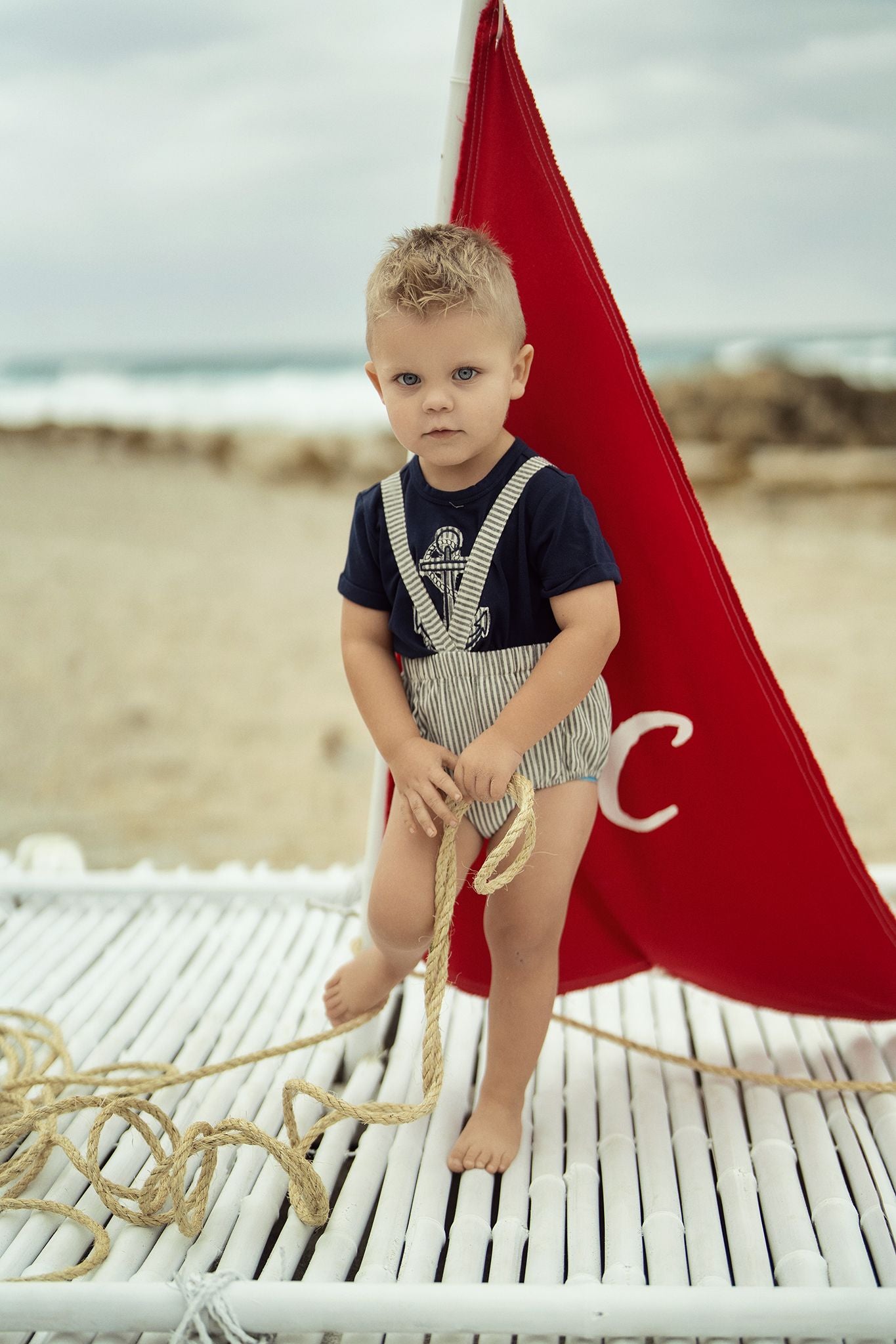 Baby Boys Sailing Club Bloomer with Straps