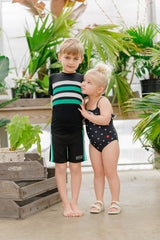 Boys Black, Green & White Rashguard