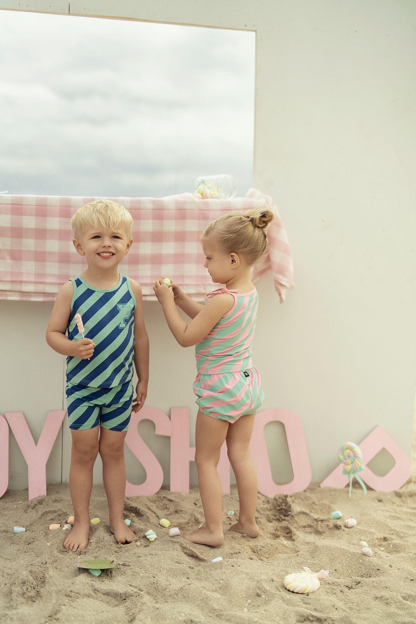 Baby Girls Pastel Play Pink & Mint Green Set