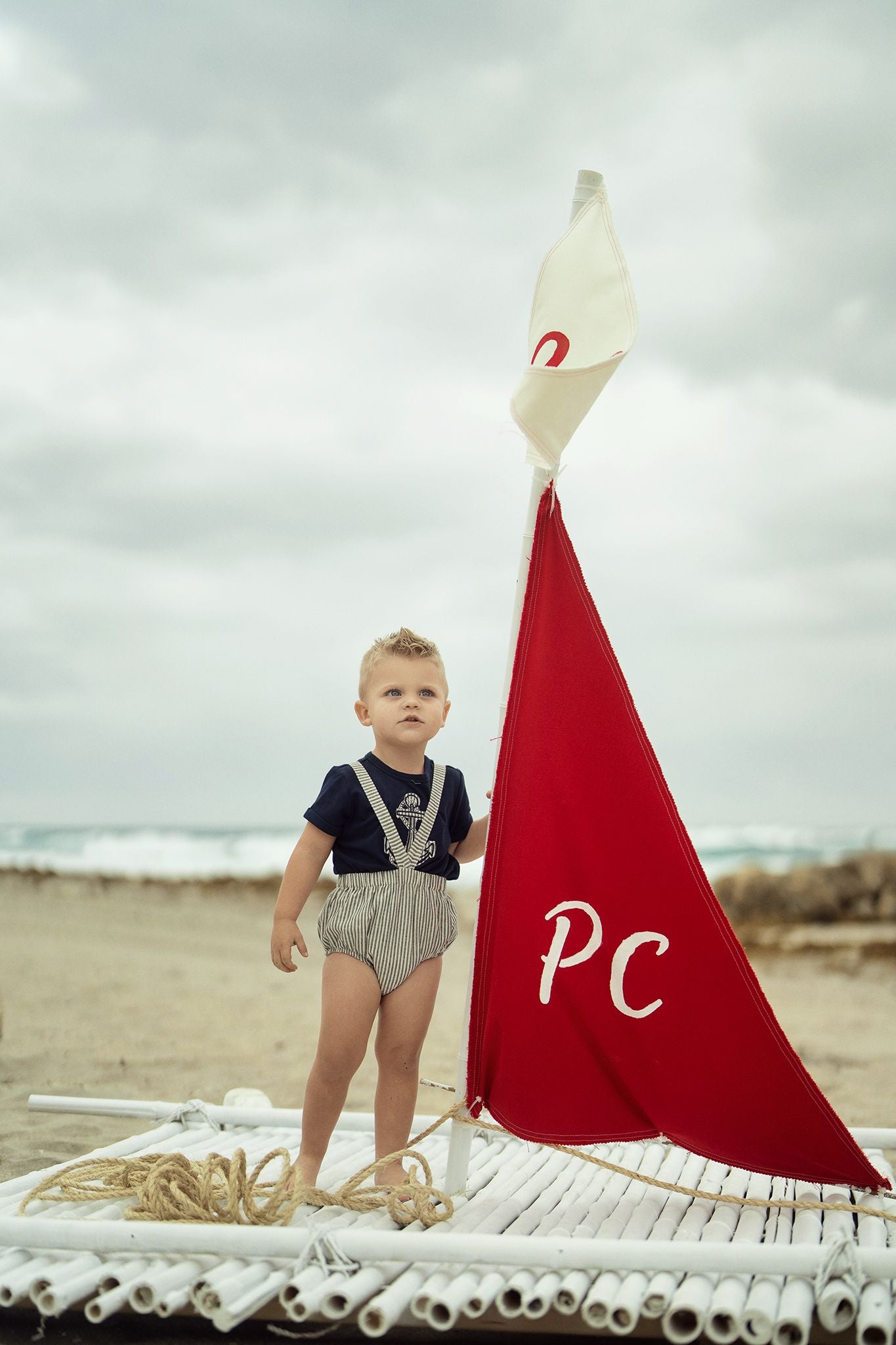 Baby Boys Sailing Club Bloomer with Straps