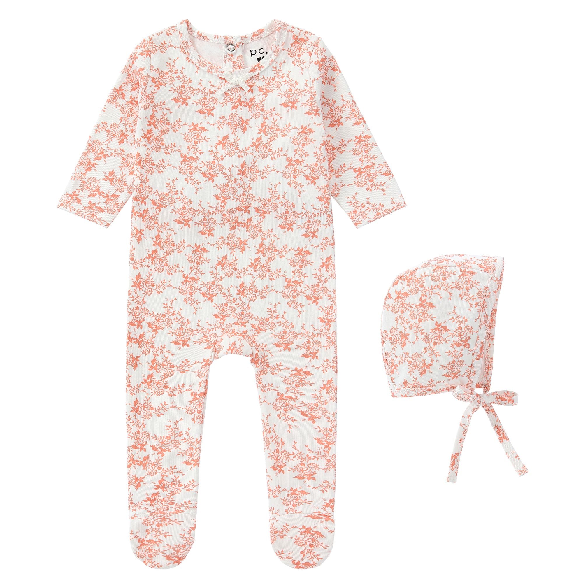 Coral Floral Footie