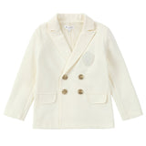 Boys Ivory Gold Button Blazer