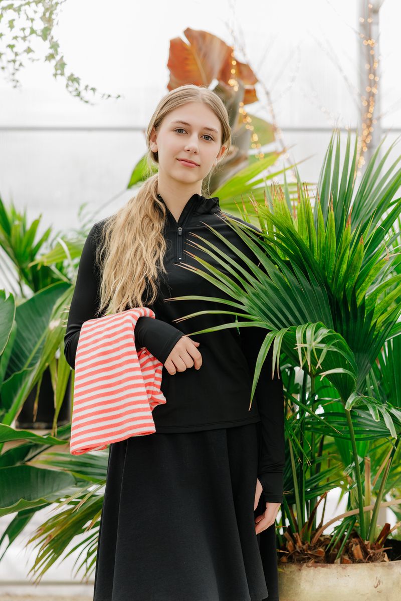 Teens Black Zip-Up Athletic T-Shirt