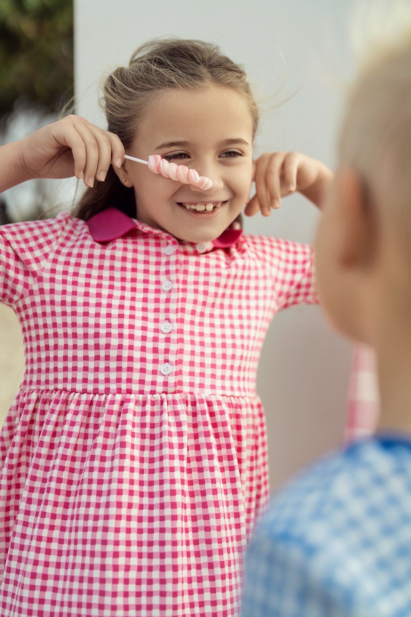 Girls Sweet Check Dress