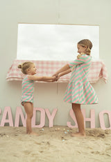 Girls Pastel Play Pink & Mint Green Dress