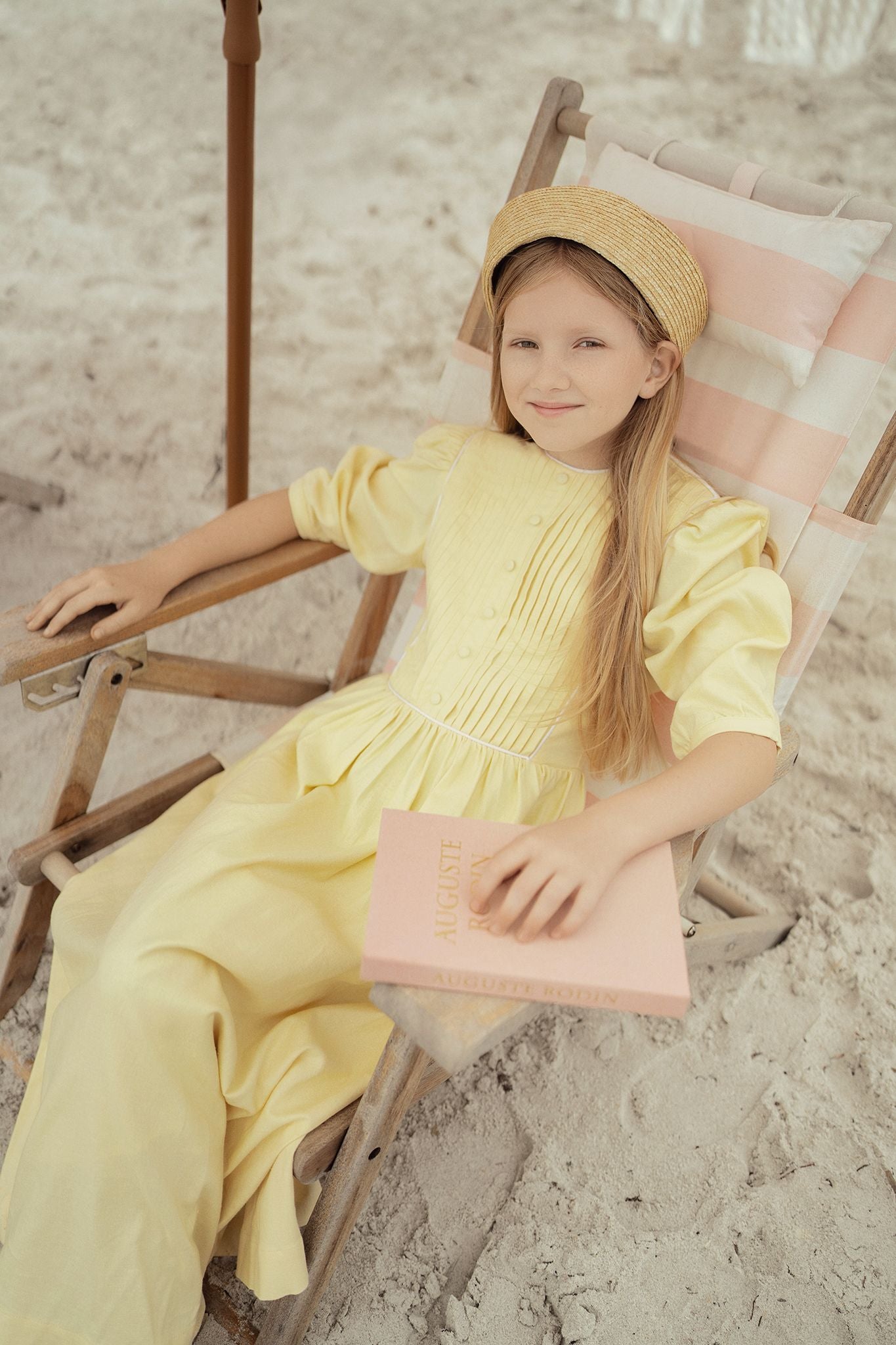 Girls Golden Petals Midi/Maxi Dress