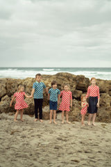 Girls Pastel Play Pink & Red Dress