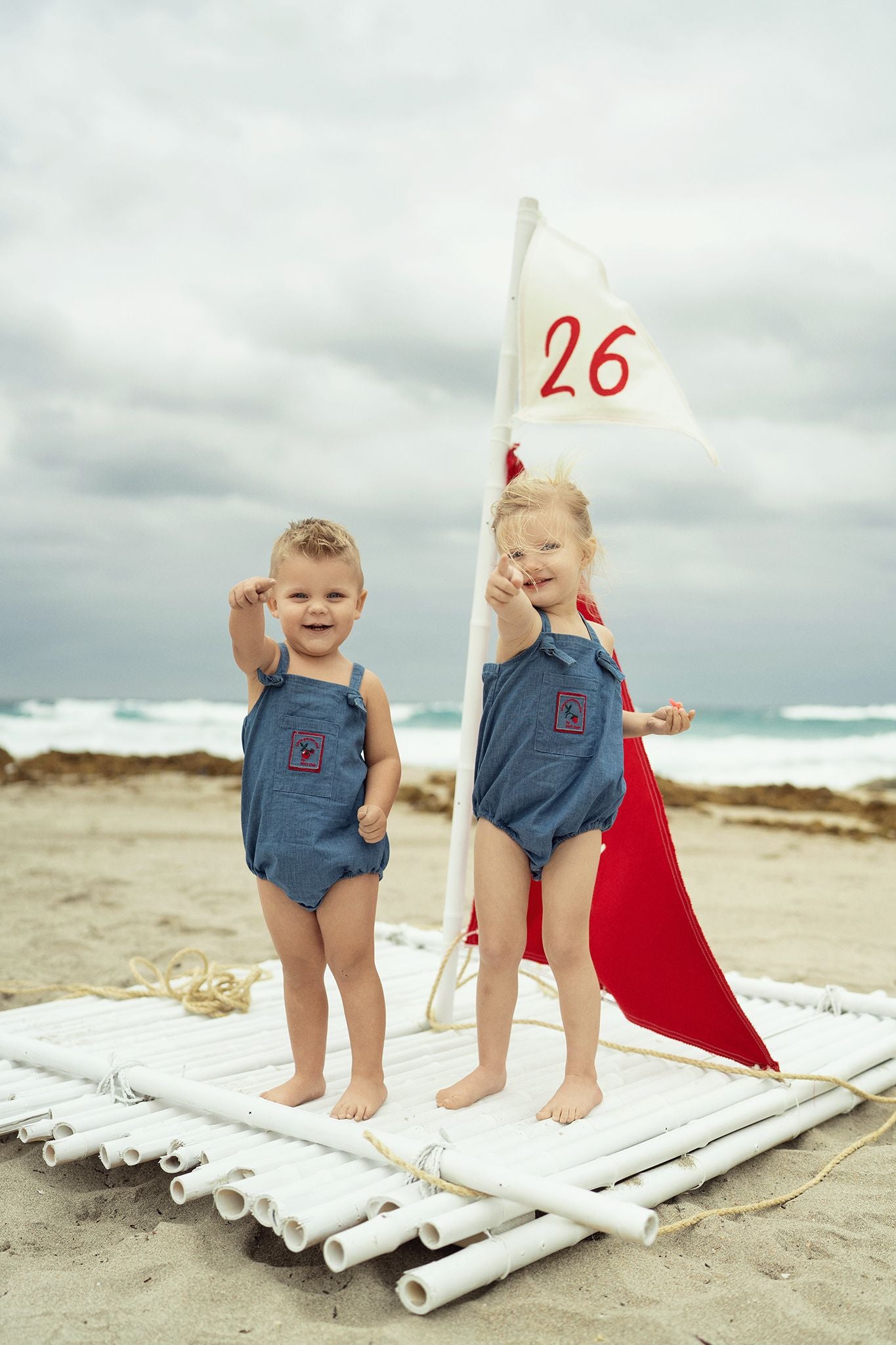 Baby Girls Denim Vine Romper