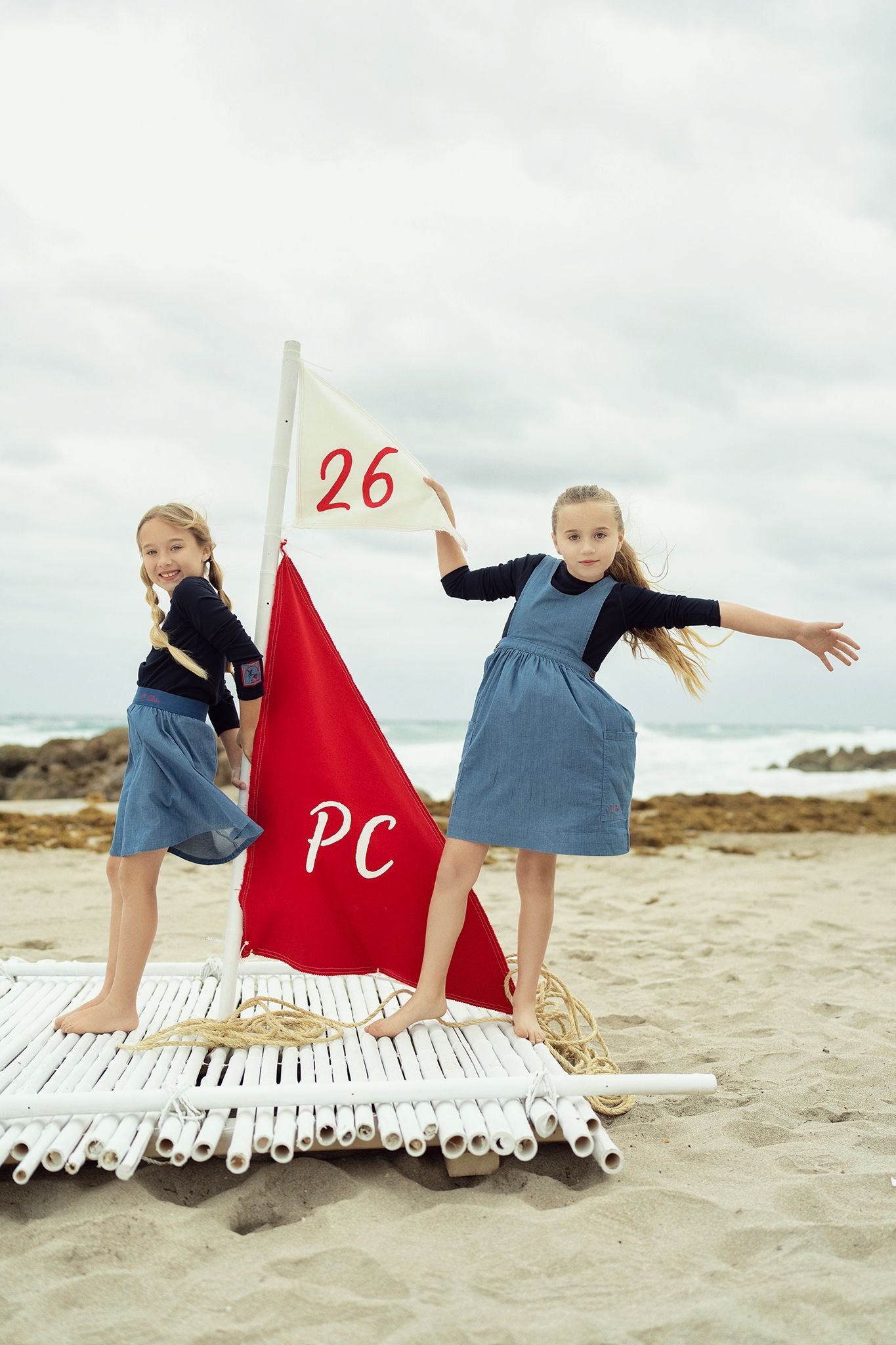 Girls Denim Vine Jumper