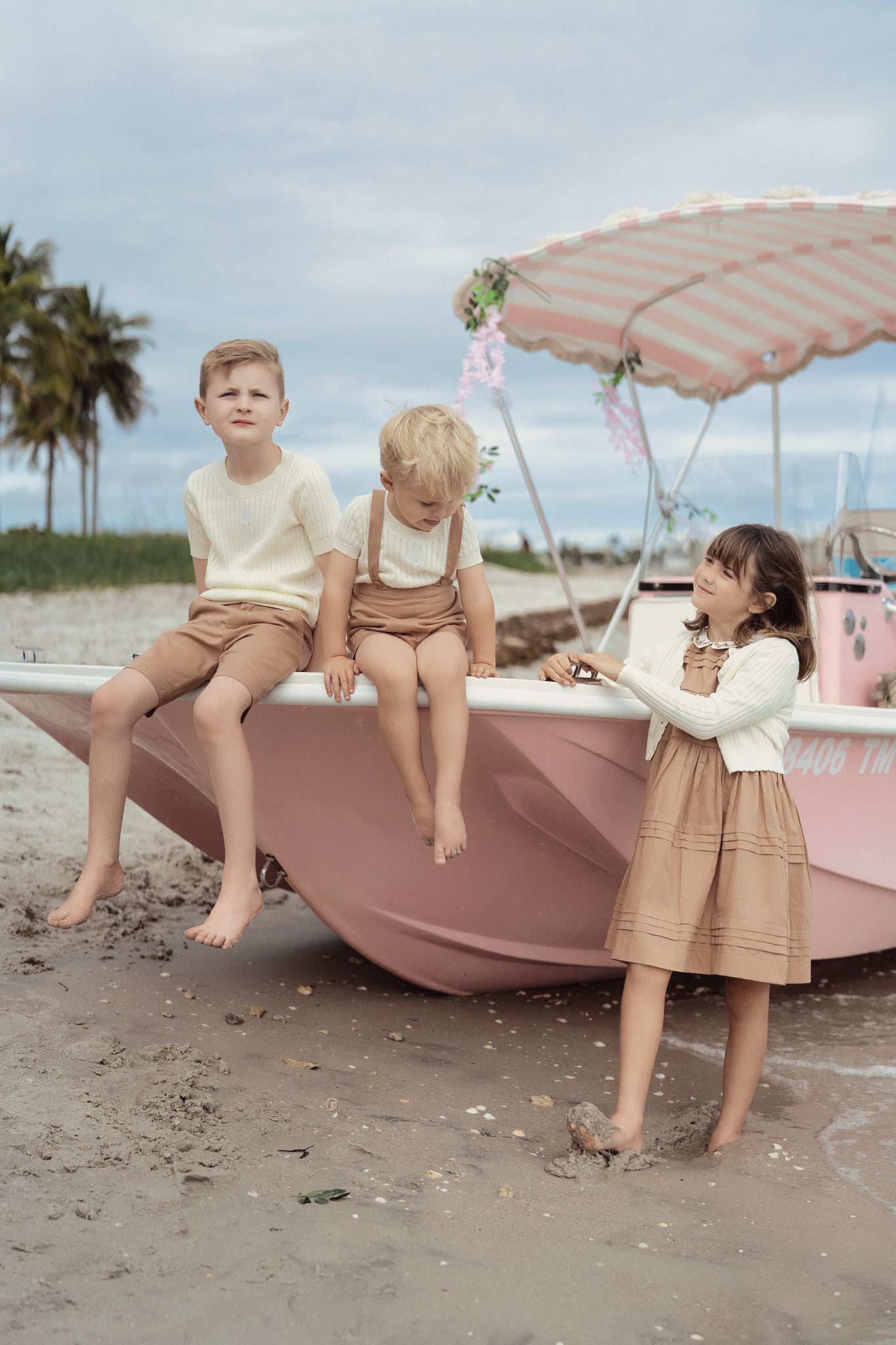 Girls Full Bloom Ivory Cardigan