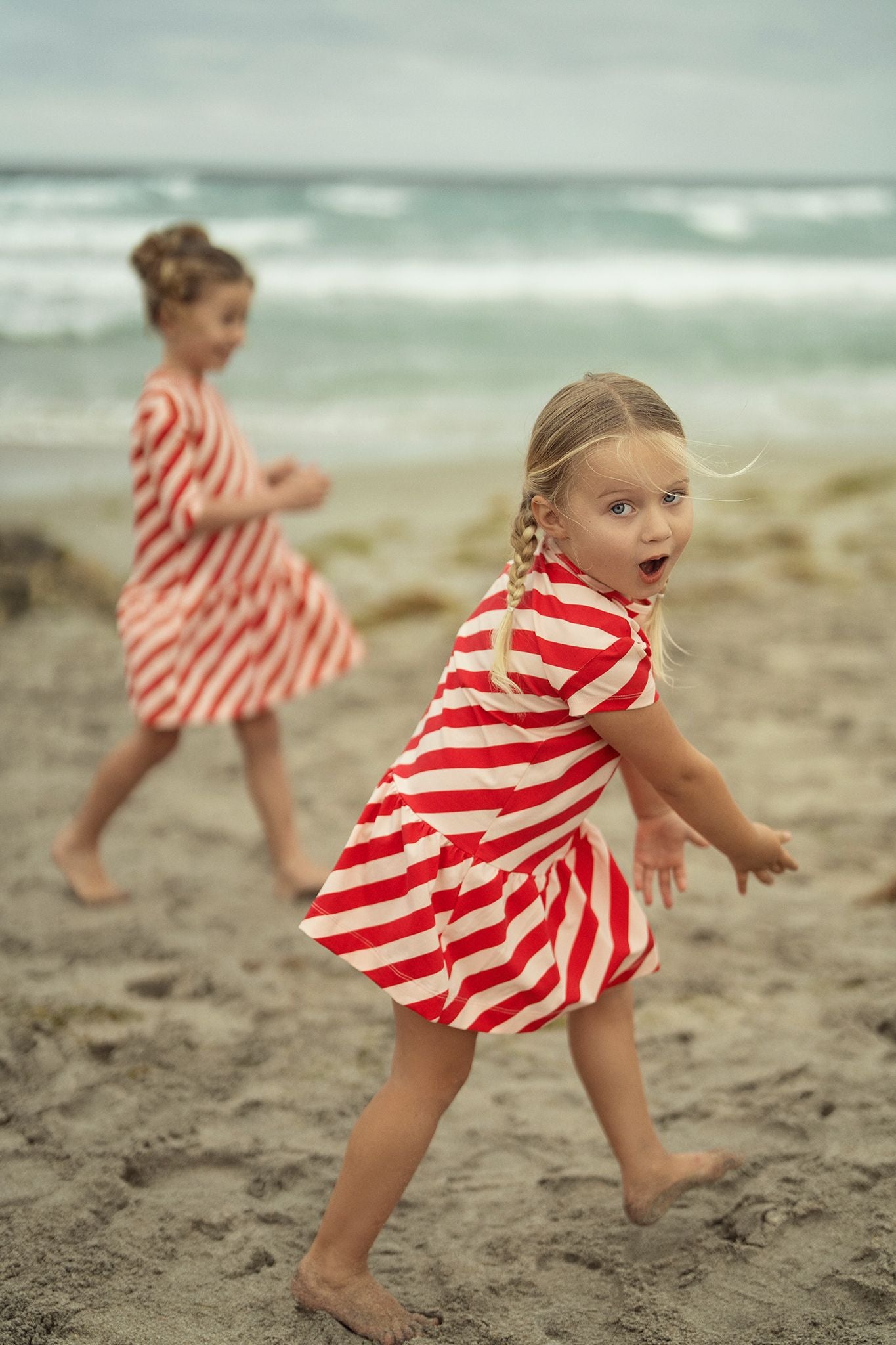Girls Pastel Play Pink & Red Dress