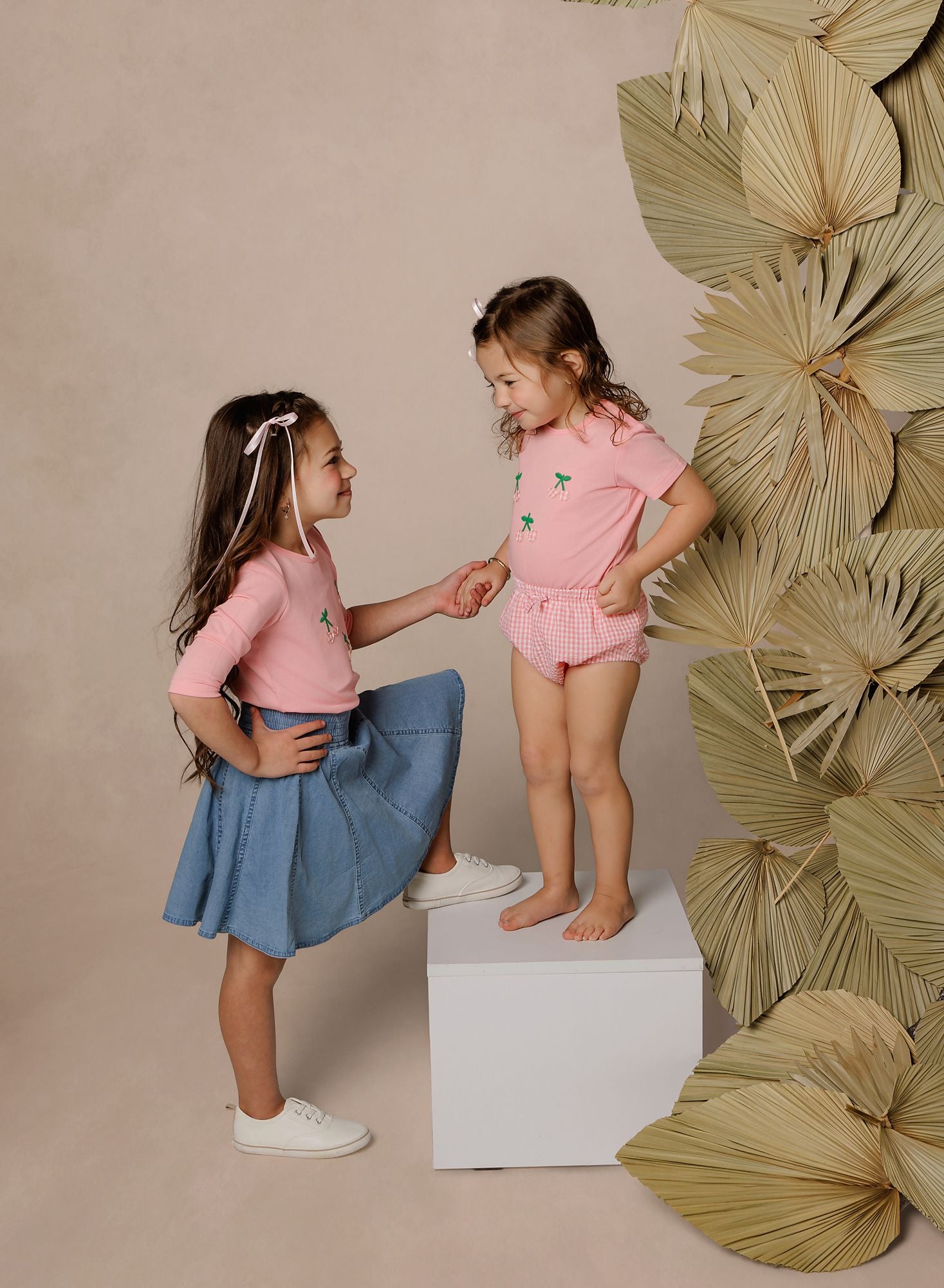 Girls Pink Cherry T-Shirt/Set