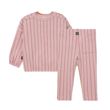 Baby Girls Pink Stripe Sweatshirt Set
