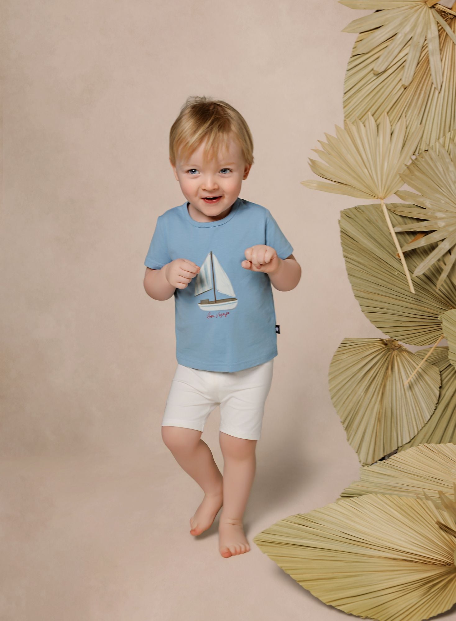 Boys Mid-Blue Sailboat T-Shirt
