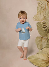 Boys Mid-Blue Sailboat T-Shirt