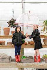 Boys Black  Raincoat with White Trim