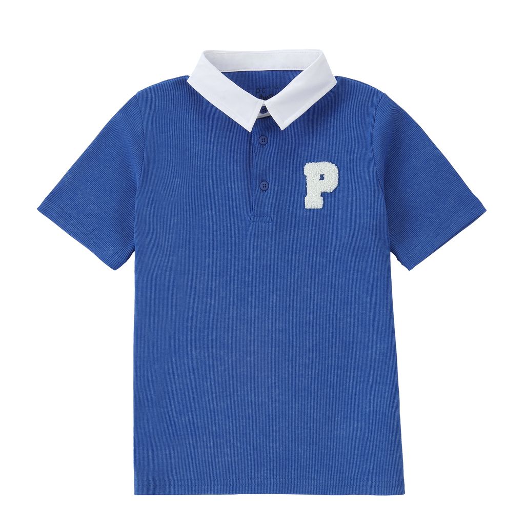 Boys True Blue  Polos with White Collar