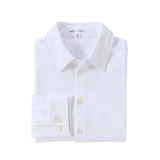 Jersey Mini Collar White Shirt - Long Sleeve