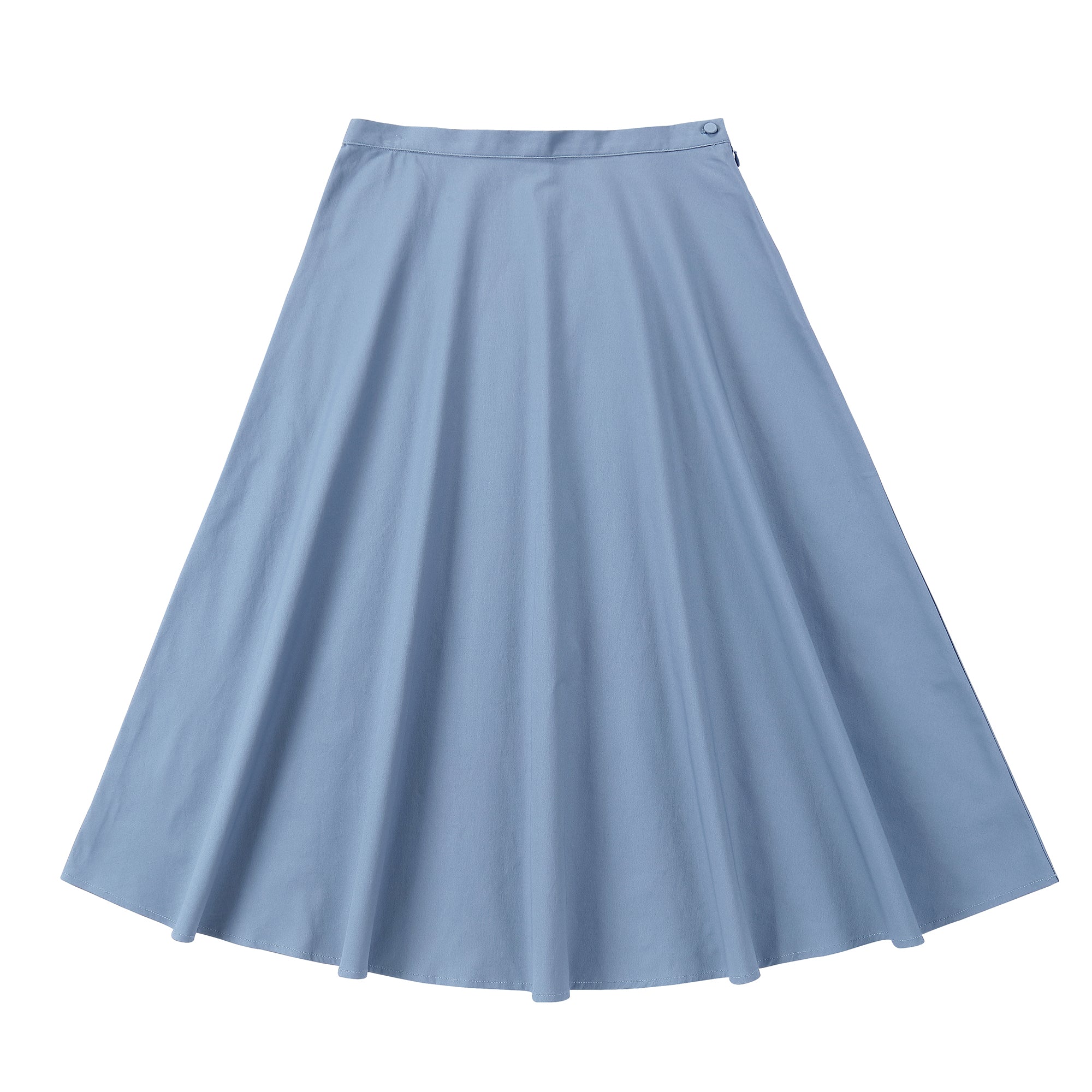 Sky Blue Midi A-Line Skirt