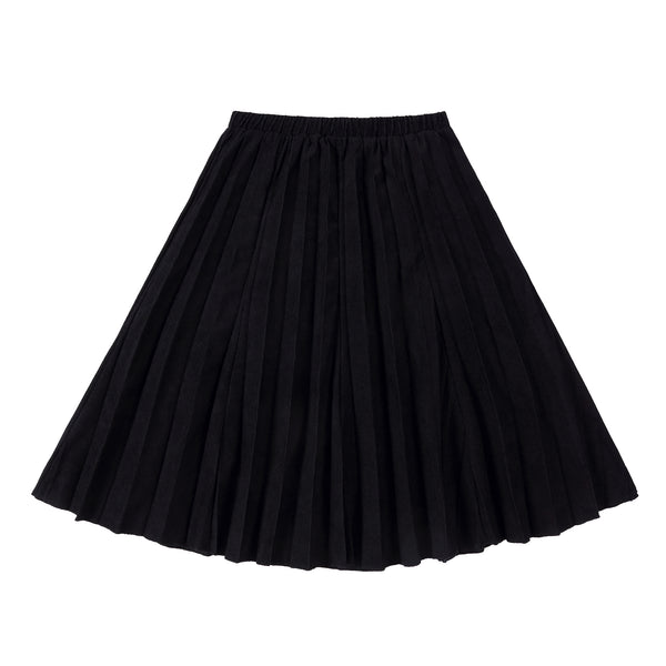 Teen Black Corduroy Sunburst Pleated Skirt – Petit Clair