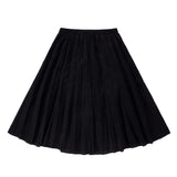 Black Corduroy Sunburst Pleated Skirt