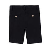 Black Shorts with Gold Button Detail