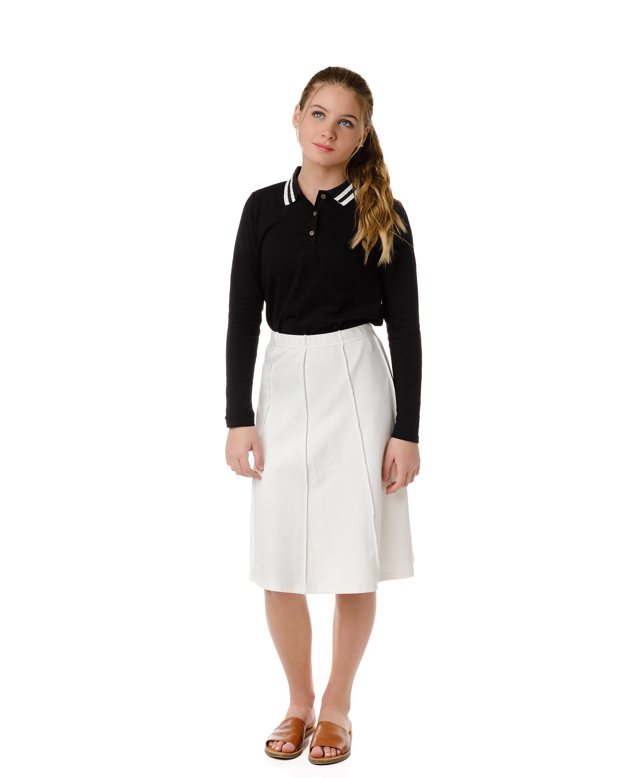 Paneled Skirt in Ivory