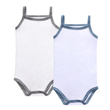 Baby Jersey 2pc Bodysuit - White/Trim (Blue,Grey)