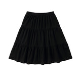 Black Cotton Tiered Skirt