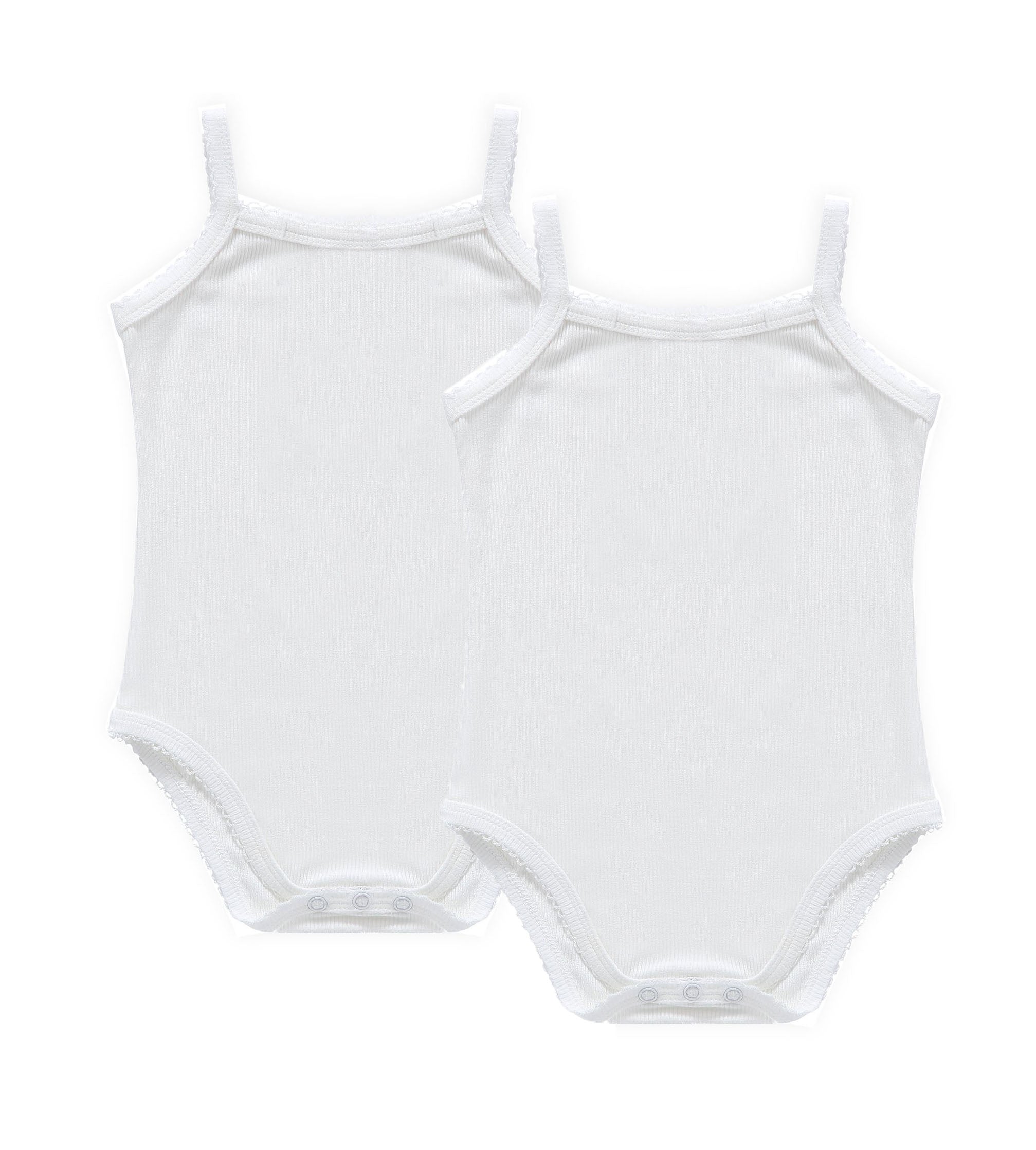 Baby Ribbed 2pc Bodysuit - White