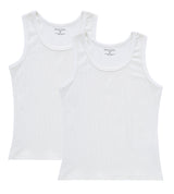 Boy Ribbed 2pc Undershirt - White