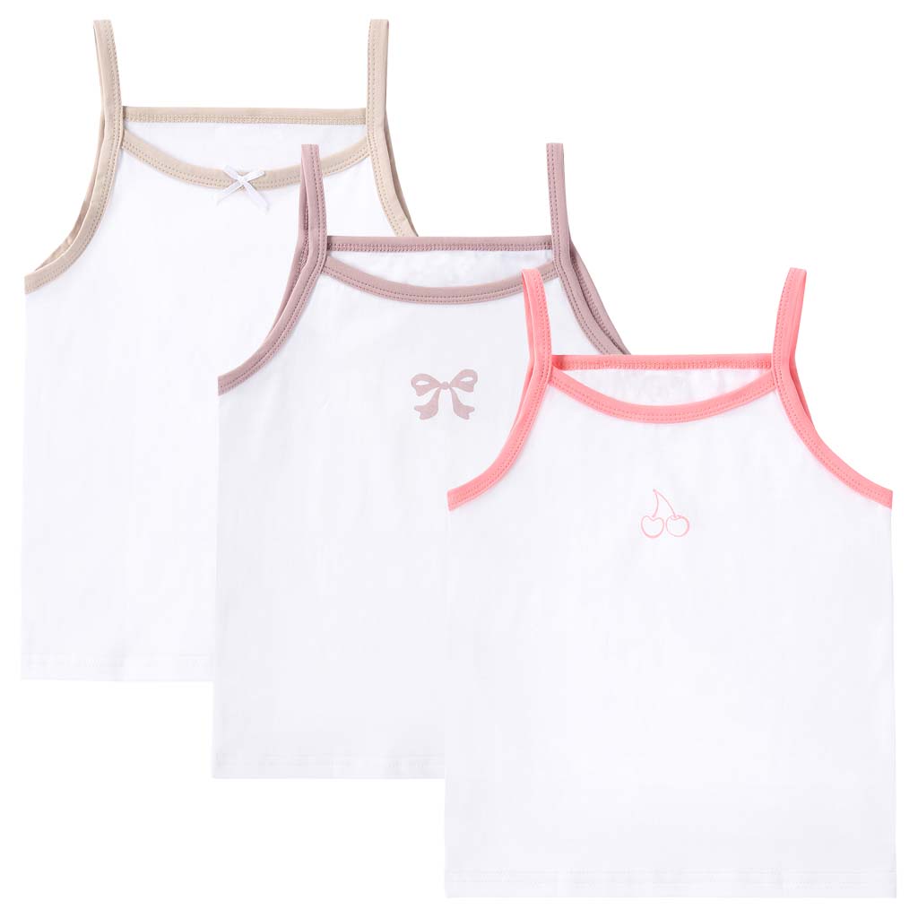 NEW Girls 3pc Tan, Cherry and Bow Tank Set