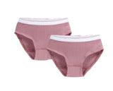 Girls 2pc Ribbed Panty in Mauve