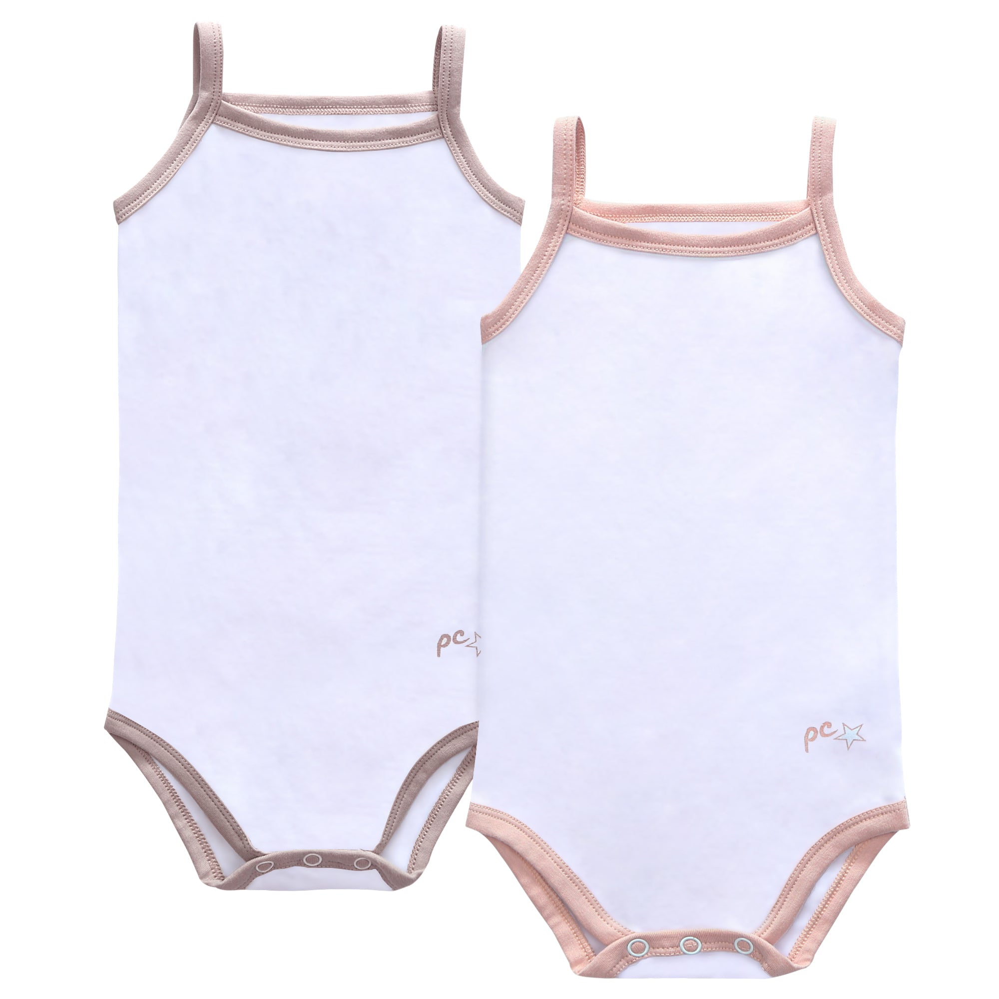 Baby Jersey 2pc Bodysuit - White/Trim (Mauve,Pink)